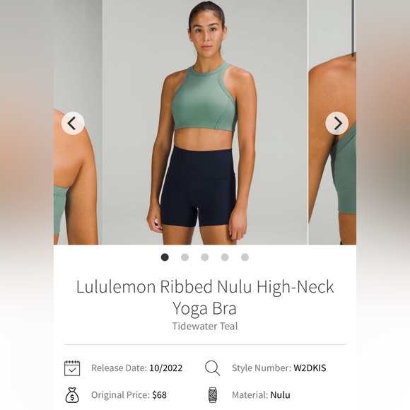 EUC Lululemon ribbed nulu high neck yoga bra size 6 Maldives green - Picture 3 of 3